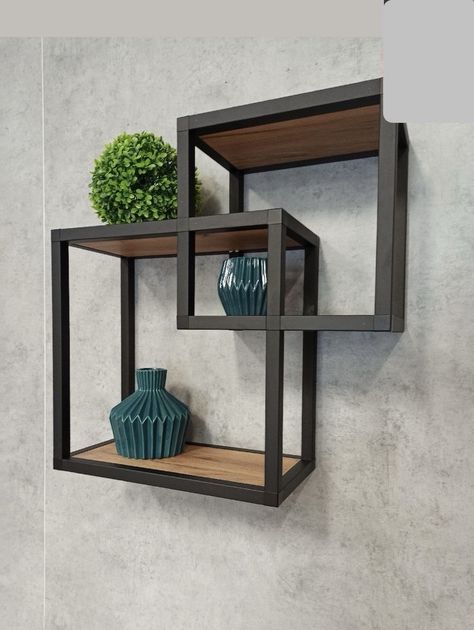 Indoor Plants Stand, Indoor Plant Stand Ideas, Wall Shelf Ideas, Metal And Wood Bench, Plant Stand Ideas, Aluminum Fabrication, Indoor Plant Stand, Iron Furniture Design, Welded Furniture