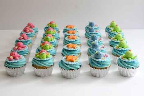 Sea Creature Cupcakes | A set of cupcakes for a swimming par… | Flickr Sea Creature Cupcakes, Crab Cupcakes, Swimming Party, Sea Creature, Sea World, Food Inspo, Snack Ideas, Mini Cupcakes, 5th Birthday