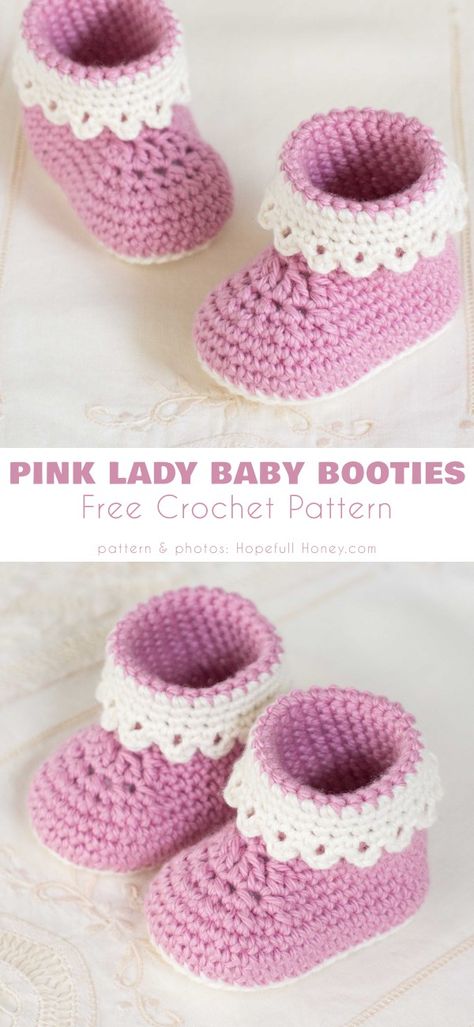 Crochet Baby Boots Free Pattern, Crochet Baby Shoes Free Pattern, Crochet Baby Booties Free Pattern, Crocheted Baby Booties, Crochet Baby Socks, Baby Booties Free Pattern, Lady Baby, Crochet Baby Booties Pattern, Crochet Baby Boots