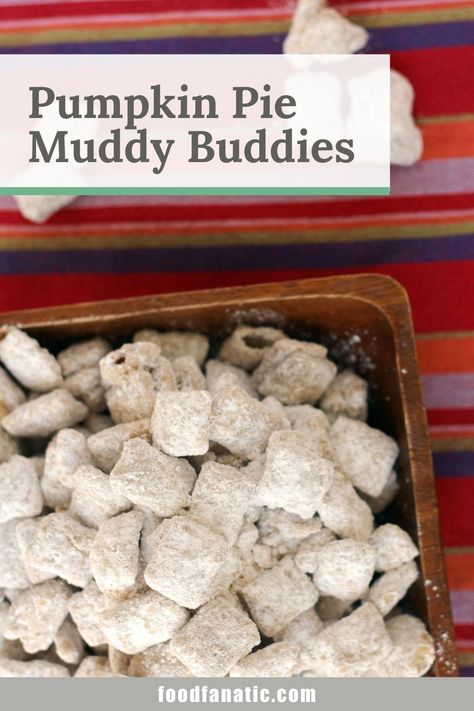 Make Pumpkin Pie Muddy Buddies with pumpkin pie spice for a fun fall treat! Great as a party snack or a simple treat to have around the house. Easy Puppy Chow Recipe, Easy Puppy Chow, Savory Apple Recipes, Puppy Chow Recipe, Munchies Recipes, Pumpkin Breakfast Recipes, Chow Recipe, Muddy Buddies Recipe, Muddy Buddy