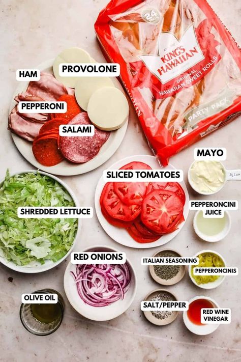 These crowd-pleasing grinder sandwich sliders feature all the tasty ingredients & flavors of the famous Italian Grinder, in mini form! Italian Sandwich Recipes, Sandwich Sliders, Italian Grinder, Grinder Sandwich, Sandwhich Recipes, Best Sandwich Recipes, Boat Food, Lake Food Ideas Summer, Food Ideas Summer