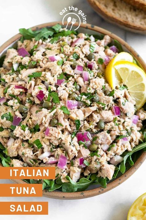 Tuna Salad With Capers, Italian Tuna Salad, Salad With Capers, Italian Tuna, Classic Tuna Salad, Salad Recipes Gluten Free, Healthy Tuna Salad, Capers Recipe, Tuna Salad Sandwich