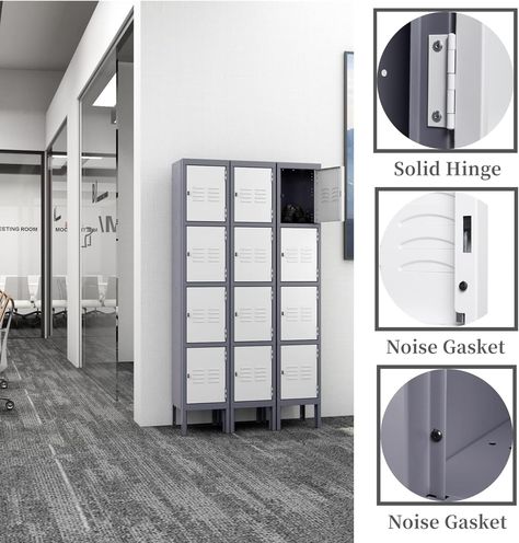 Amazon.com: Yizosh Metal Lockers for Employees with Lock, Employees Locker Storage Cabinet with 1 Doors, Tall Steel Storage Locker for Gym, School, Office (Gray White, 3 Door) : Office Products Employee Lockers, Door Office, Gym School, Storage Locker, Basement Renovation, Steel Storage, Metal Lockers, Basement Renovations, Furniture Restoration