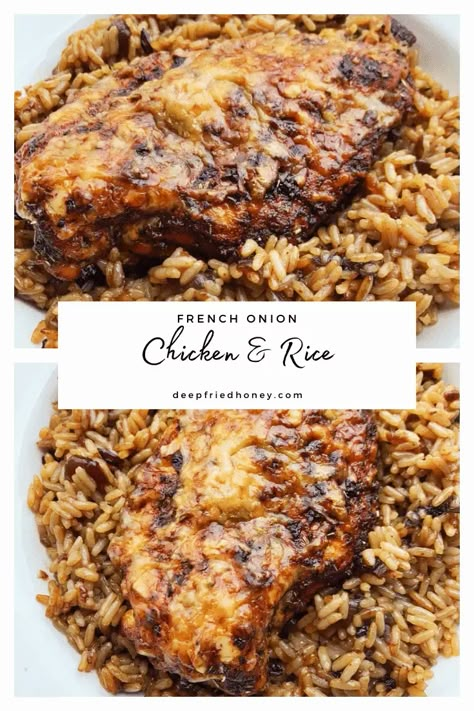 Baked French Onion Chicken, Easy French Onion Chicken, French Onion Chicken And Rice, Onion Rice Recipe, Chicken And Rice Recipe, Chicken Rice Casserole, French Onion Chicken, Main Entrees, Rice Chicken