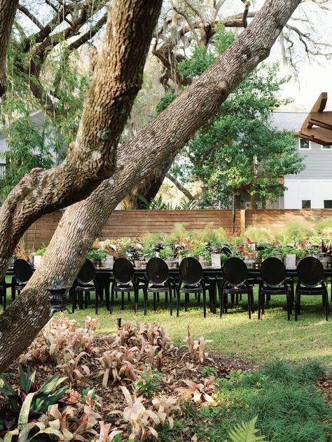 Outdoor Wedding Reception With Black Acrylic Ghost Chairs Ghost Chairs, Inspirational Photos, Outdoor Wedding Reception, Black Chair, Black Acrylic, Black Acrylics, Photo Inspiration, Outdoor Wedding, Real Weddings