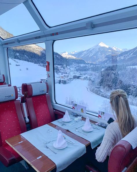 Travel Switzerland Aesthetic, Travel The World Aesthetic, Switzerland Glacier Express, Zurich Switzerland Aesthetic Winter, Glacier Express Switzerland, Switzerland Snow Aesthetic, Train Through Switzerland, Switzerland Travel Winter, Glacier Train Switzerland