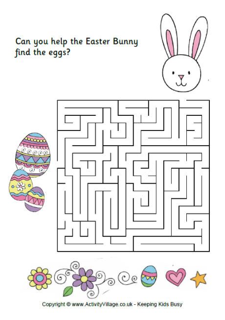 Printable Easter Activities, Easter Puzzles, Easter Worksheets, Easter School, Mazes For Kids, Easter Games, Easter Coloring Pages, Easter Colouring, Easter Art