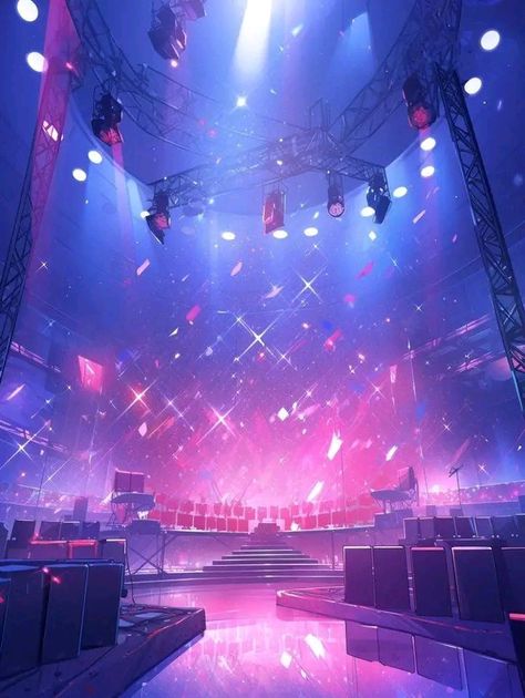 Stage Reference, Anime Bg, Concert Stage Design, Background Designs, Concert Stage, Stage Lighting, Party Flyer, Stage Design, Dance Studio