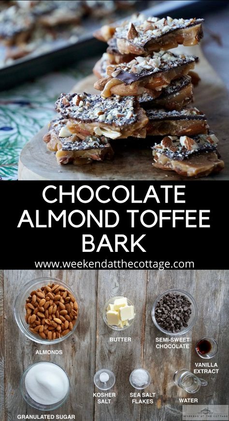 Chocolate Almond Toffee Bark, Almond Chocolate Bark, Chocolate Brittle Bark, Chocolate Almond Bark Recipes, Christmas Toffee Bark, Xmas Bark, Christmas Dainties, Chocolate Bark Ideas, Toffee Bark Recipes