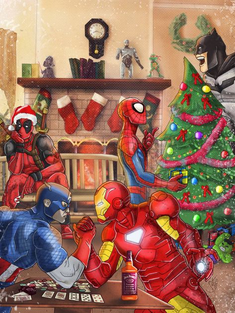 Christmas Marvel, Marvel Christmas, Superhero Christmas, Marvel Gif, Christmas Comics, Merry Christmas Eve, Merry Christmas Images, Holiday Wallpaper, Wallpaper Iphone Christmas