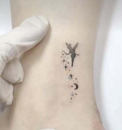 Small Fairy Tattoos, Tinker Bell Tattoo, Pixie Tattoo, Fairy Tattoos, Belle Tattoo, Small Girly Tattoos, Butterfly Tattoos For Women, Fairy Tattoo Designs, Star Tattoo Designs