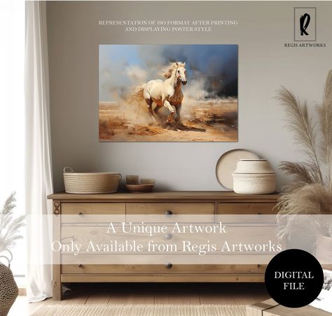 🐎✨ Gallop into elegance with our "Majestic White Horse" downloadable artwork! Capture the dynamic motion and ethereal beauty of this vibrant piece right in your home. Perfect for printable wall art or Frame TV display, add a touch of sophistication to any room. Ready to transform your space? Click the link for your noble steed 🌟🖼️➡️ https://regisartworks.etsy.com/listing/1673420566/majestic-white-horse-vibrant #WhiteHorseArt #EtherealDecor #DigitalArtDownload Ethereal Decor, Sunset Hues, Tv Display, Artistic Home, Wall Art Picture, Ethereal Beauty, Diy Home Decor Projects, White Horse, Fashion Poster