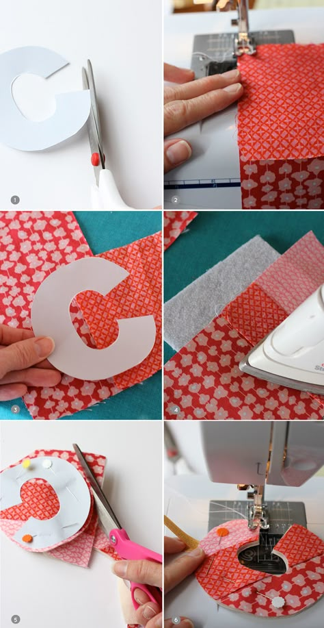 DIY initial ornament sewing tutorial Stuffed Alphabet Letters, Fabric Letters Diy How To Make, Applique Sewing Machine, Patchwork Christmas Ornaments, Quilted Christmas Ornaments Diy, Diy Fabric Letters, Fabric Letters Pattern Free Printable, Diy Initial Ornaments, Initial Ornaments Diy