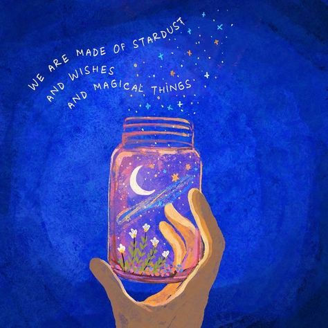 Jar Illustration, Fog Painting, We Are Made Of Stardust, Journal 2025, Made Of Stardust, Cover Picture, Vie Motivation, Art Journal Therapy, Magical Things