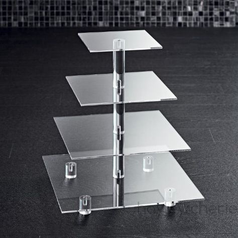 Hayley Cherie® 4-Tier Cupcake Stand - Acrylic Tiered Cake Stand - Dessert or Cupcake Tower - Square Shape Finger Foods Party, Square Cupcake Stand, Acrylic Cupcake Stand, Square Cupcakes, Cupcake Tier, Cupcake Tree, 2 Tier Cake Stand, Cupcake Stand Wedding, Cupcake Tiers Stand