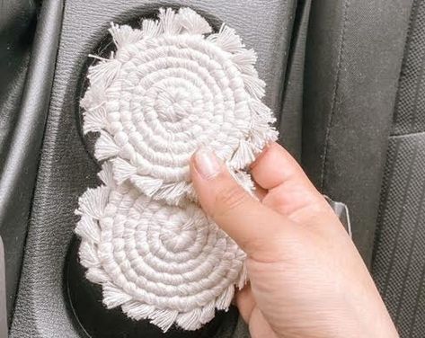 Glitter Car Cupholder Coasters Car Accessories Glitter - Etsy Knitted Car Accessories, Elephant 2003, Woven Coasters, Boho Car Accessories, Car Interior Diy, Hippie Car, Car Life, Girly Car Accessories, Car Things