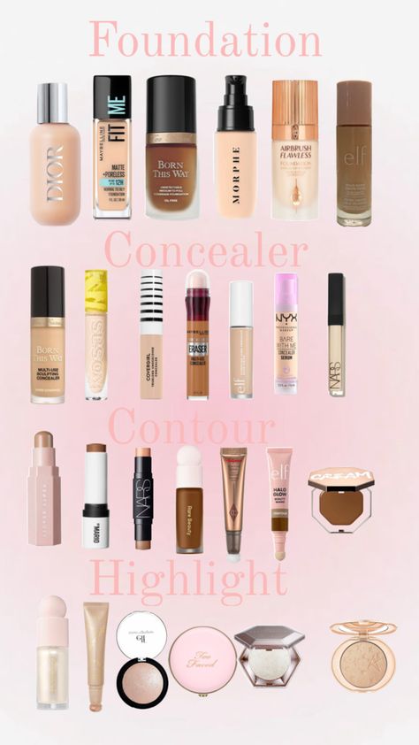 My makeup fav Good Concealer Drugstore, Best Light Coverage Foundation Drugstore, Full Face Drugstore Makeup, Best Foundation For Oily Skin Full Coverage, Cheap Foundation Drugstore Makeup, Full Coverage Makeup, Best Drugstore Makeup, Good Morning Gorgeous, Drugstore Makeup