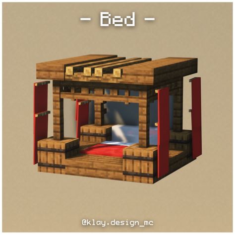 Chest Ideas Minecraft, Medieval Minecraft Bedroom, Minecraft 4 Poster Bed, Minecraft Interior Building Ideas, Fancy Bed Minecraft, Bedroom Designs Minecraft, Interior Design Ideas Minecraft, Minecraft House Bedroom, Minecraft Build Ideas Interior