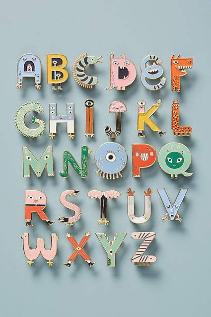 Anthropologie Monogram Pin Inspiration Typographie, Stocking Stuffers For Adults, Alphabet Posters, Best Stocking Stuffers, Alphabet Book, Days Of Type, Creative Products, 3d Letters, Holiday Stockings