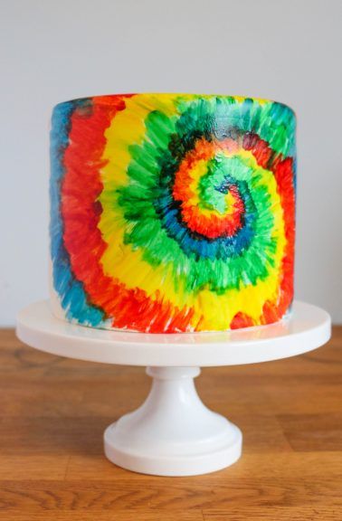 Tie Dye Cake Frosting, Tie Dye Frosting, Tye Dye Cake, Tie Dye Cake, How To Make A Tie, Fondant Smoother, Tie Dye Birthday, Cake Frosting Recipe, Make A Tie