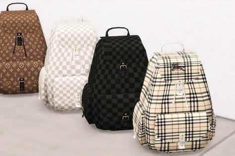 Lv / burberry backpacks #furniturebuilding sims 4 cc // custom content clutter dec ... Mochila Louis Vuitton, Clutter Decor, Burberry Backpack, Sims Baby, Sac Louis Vuitton, Die Sims 4, The Sims 4 Pc, Sims 4 Clutter, The Sims 4 Packs