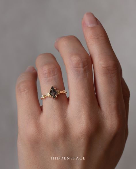 One of our all-time favorites, the Kite Doric Ring, features a shoulder design inspired by the shaft of a doric column, shaped to complement your kite center stone. A truly unique architectural engagement ring. #hiddenspace #architect #architecturaldesign #artdeco #uniqueengagementring #saltandpepperdiamondring #oneofakindring #finejewelry #quietluxury #oldmoneyaesthetic Doric Column, Old Money Aesthetic, Salt And Pepper Diamond, Shoulder Design, Unique Engagement Rings, All About Time, Architecture Design, Engagement Ring, Fine Jewelry