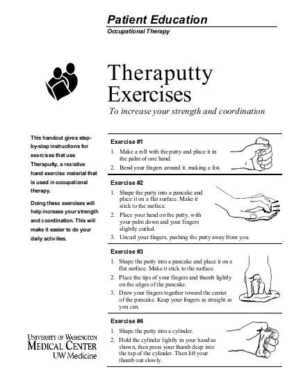 Theraputty Exercises - UWMC Health On-Line - University of ... https://www.yumpu.com/en/document/view/11528999/theraputty-exercises-uwmc-health-on-line-university-of- Dislocated Finger, Theraputty Exercises, Hand Strengthening Activities, Floor Games, Hand Therapy Exercises, Theraband Exercises, Hand Strengthening, Hand Health, Occupational Therapy Assistant