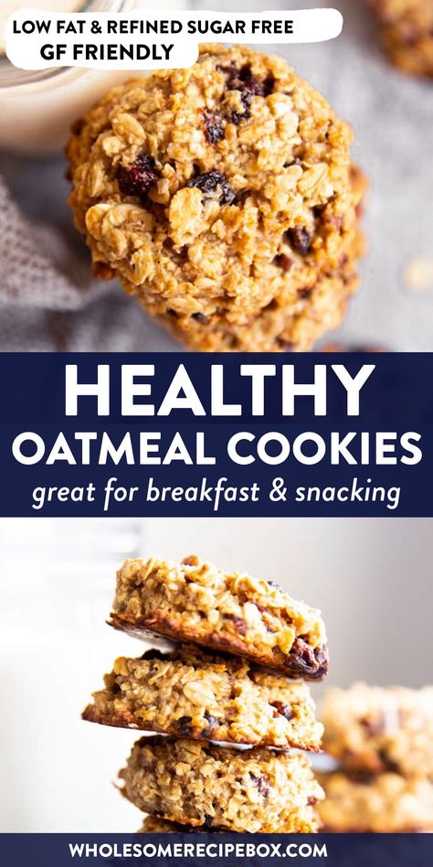 Whip up a batch of these Cranberry Walnut Oatmeal Breakfast Cookies if you’re in need of a quick and healthy snack for the kids. They are refined sugar free, gluten free (if using certified gf oats) and made with all wholesome ingredients. | #healthyfood #healthyrecipes #healthybaking #healthycooking #cleaneating #cleaneatingrecipes #healthysnacks #healthysnacksforkids #backtoschool #recipes #easyrecipe Sugarless Snacks, Healthy Oatmeal Breakfast Cookies, Breakfast Oatmeal Cookies, Walnut Breakfast, Stock The Freezer, Healthy Breakfast Oatmeal, Walnut Oatmeal, Healthy Oatmeal Breakfast, Oatmeal Breakfast Cookies