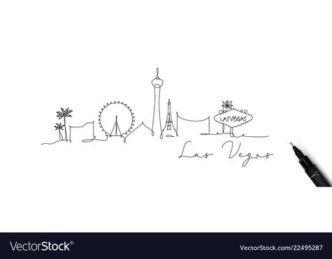 Vegas Skyline Vegas Skyline Silhouette, Las Vegas Inspired Tattoos, Vegas Strong Tattoo, Las Vegas Skyline Silhouette, Simple Vegas Tattoo, Dainty Vegas Tattoo, Vegas Wedding Tattoo Ideas, Vegas Tattoo Small Simple, Las Vegas Sign Tattoo