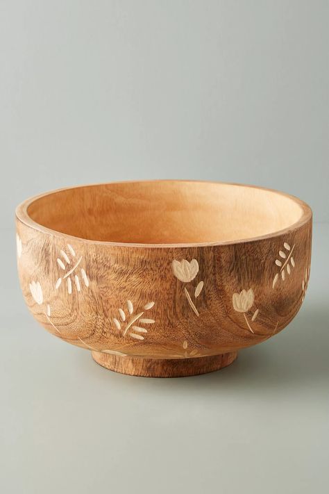 Rosemary Serving Bowl | Anthropologie Salted Granola, Anthropologie Kitchen, Kitchen Wear, Wood Serving Bowl, Wood Dishes, African Symbols, Wooden Dishes, Tortoise Hair, Anthropologie Home