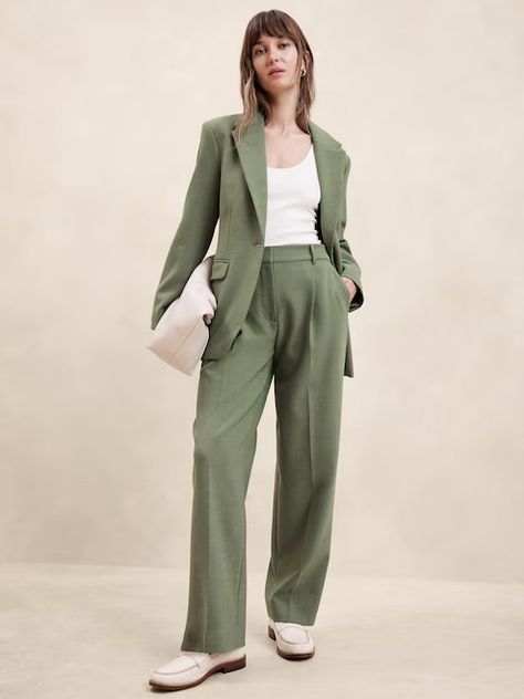 Women's Suits | Banana Republic Factory Womens Navy Suit, Women Suit And Tie, Bridesmaid Suits, Modern Suits, Double Weave, Corporate Attire, Women's Suits, Weave Fabric, Women's Coats And Jackets