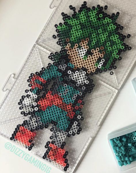 My Hero Perler Beads, Kirishima Perler Beads, Deku Perler Beads, Perler Bead Patterns My Hero Academia, Anime Pearler Beads Patterns, Chainsaw Man Perler Bead, Mha Perler Bead Patterns, Mha Perler Beads, Mha Pixel Art