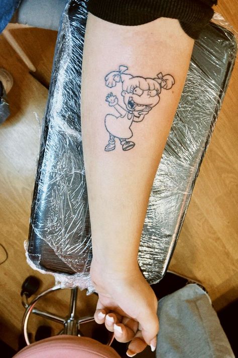 Angelica Tattoo Rugrats, Rugrats Tattoo Ideas, Angelica Tattoo, Rugrats Tattoo, Angelica Rugrats, Cartoon Tattoo Ideas, Angelica Pickles, Rat Tattoo, Animated Shows