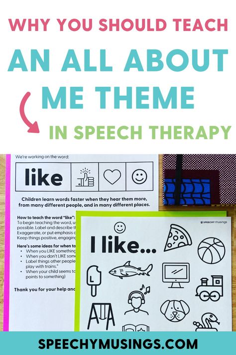 All About Me is the perfect theme for the beginning of the school year in speech therapy. But it’s not just for the first weeks of school. Anytime there is a new student in speech therapy, this theme is great to use or reuse. If you have never used themed speech therapy units, this is also a great one to start with. Students enjoy learning about and talking about themselves which is great for speech therapy! Use this thematic unit to address wh- questions, core vocabulary, and so much more! All About Me Speech Therapy Activities, Getting To Know You Activities Speech Therapy, First Week Of Speech Therapy Activities, Get To Know You Speech Therapy Games, Back To School Speech Therapy, First Day Of Speech Therapy Activities, Back To School Speech Therapy Activities, Speech Therapy Themes By Month, Themed Speech Therapy