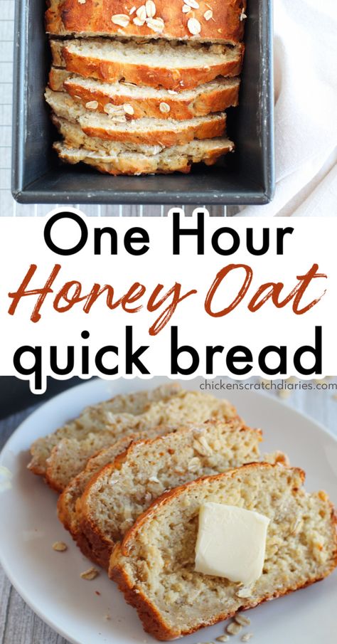 Sliced gluten free oat bread with text "One Hour Honey Oat quick bread" Quick Oat Bread, Oat Flour Recipes Bread, Oat Flour Bread Machine Recipes, Quick Gluten Free Bread, Oat Bread Recipe Gluten Free, Gluten Free Bread Maker Recipes, Oat Bread Recipes, Bread Using Bread Flour, Easy Gf Bread