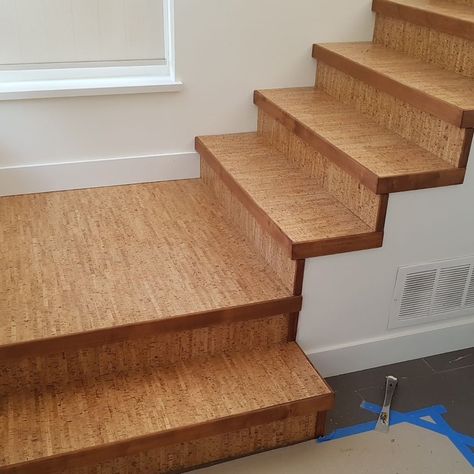 iCork Floor on Instagram: “Forna cork tile 8mm glue down tile in a Vancouver boat project finished by House boat  Baker Boys Renovations 604-308-2799. Cork is the…” Cork Staircase, Cork Stairs, Mansion Apartment, Shack House, Oyster Catcher, Walnut Flooring, Cork Floor, House Renos, Portugal Beach