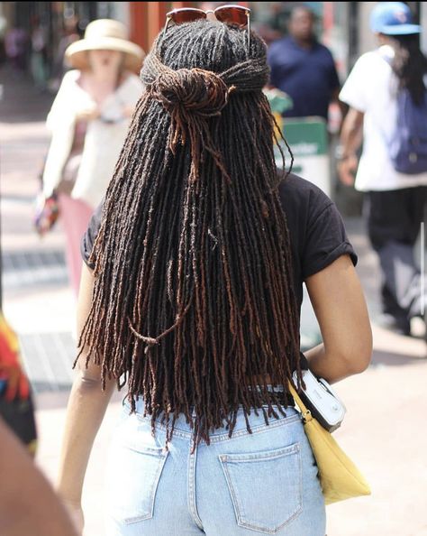 Check out @simonelovee❤️ Dutchess Black Ink Locs Dreads, Curly Locs Styles, Sister Loc Hairstyles, Small Dreadlocks, Microlocs Journey, Loc Goals, Locs Natural, Sister Locks, Natural Hair Growth Remedies