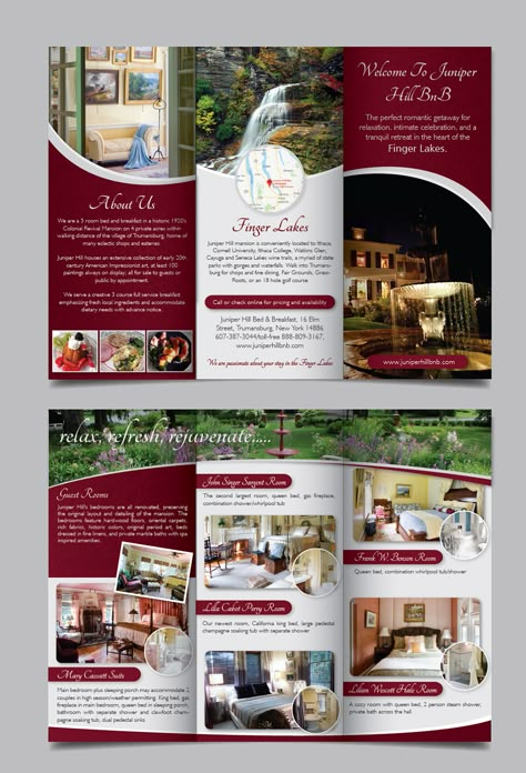 Breakfast Design, Juniper Hill, Graphic Design Activities, Travel Brochure Design, Brochure Design Layouts, Brochure Trifold, Brochure Design Layout, Professional Brochure, Trifold Brochure Design