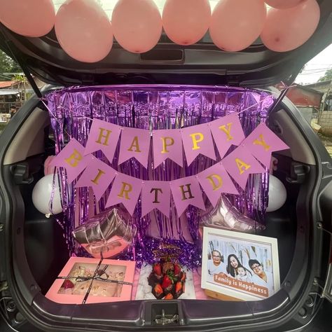 Car Trunk Surprise Birthday, Car Trunk Surprise Ideas, Birthday Decoration Items, Surprise Birthday Decorations, Surprise Ideas, Birthday Nail, Baby Shower Gift Box, Mini Cakes Birthday, Pretty Landscapes