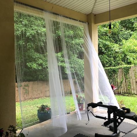 Amazon.com: GITOHLD Outdoor Mosquito Net for Porch/Patio/Canopy/Gazebo - 2 Panels Waterproof Outdoor Sheer Tulle Curtains Mesh Net Privacy Backdrop Curtains DIY Adjustable Size, White, W126 x L84 inches : Patio, Lawn & Garden Curtain Pergola, Curtains Porch, Pool Hut, Mesh Curtain, Long Garden, 2024 Home Decor, Curtains Diy, Garden Netting, Rabbit Run