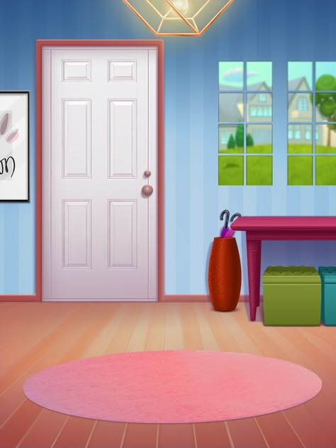 Cartoon Room Background, Background For Animation, Pokemon Towns, Siting Room, Living Room Cartoon, Room Cartoon, Cartoon Garden, Kindergarten Decorations, Bicycle Illustration