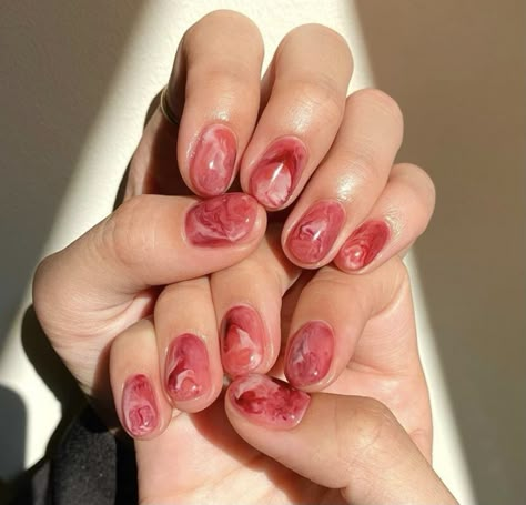 Jelly Marble Nails, Burgundy Acrylic Nails, Henna Nails, Asian Nails, Hippie Nails, Hello Nails, Nails Now, Coffin Nails Long, Kawaii Nails