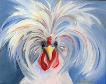 Rooster Painting, Chicken Painting, Rooster Art, Chicken Art, Prints Wall, Whimsical Art, Big Canvas, Painting Projects, Bird Art