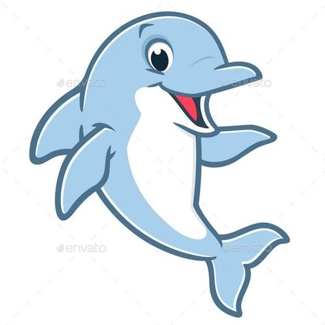 Cartoon Dolphin Vector illustration of a cute happy dolphin for design element #Cartoon, #Dolphin Cute Dolphin Drawing Kawaii, Cute Dolphin Wallpaper Cartoon, Dolphin Cartoon, Dolphin Cute Illustration, Seal Cartoon, Dolphin Vector, Dolphin Clipart, Dolphin Silhouette, Ocean Svg