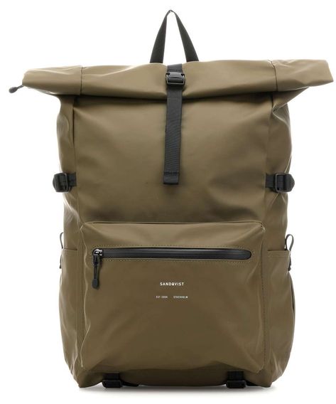 Sandqvist Stream Ruben Rolltop backpack 15″ recycled polyester olive-green - SQA1367 | wardow.com Backpacks Accessories, Rolltop Backpack, Green Backpacks, Business Laptop, Backpack Straps, Luxury Brands, Online Accessories, Summer Collection, Luxury Branding