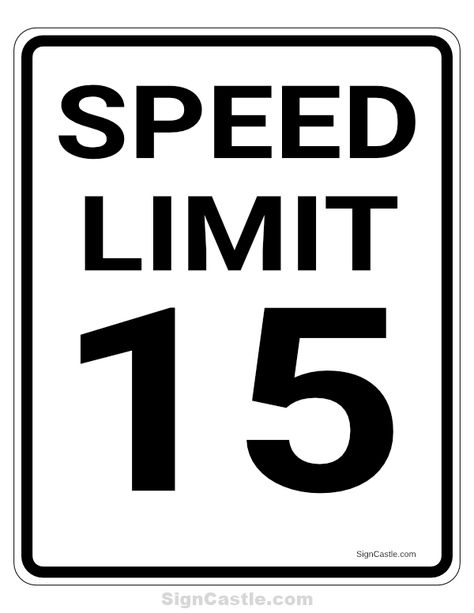 Free printable 15 MPH speed limit sign. Download it at https://signcastle.com/download/15-mph-speed-limit-sign/ Road Safety Signs, Speed Limit Sign, Speed Limit Signs, Danger Signs, Speed Limit, Traffic Signs, Cookies Decorated, Iron Gates, Road Signs