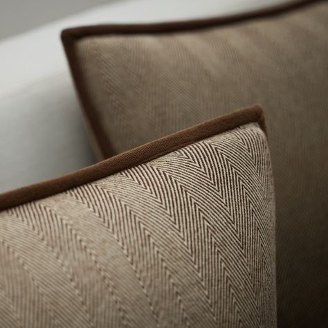 A supple blend of cotton and wool is yarn-dyed to create this menswear-inspired herringbone sham which is detailed with faux-suede trim at the edges. Ralph Lauren Living Room, Plaid Duvet Cover, Herringbone Pillow, Pillow Inspiration, Chenille Pillow, Classic Bedroom, Leather Pillow, Euro Pillow, Brown Living Room