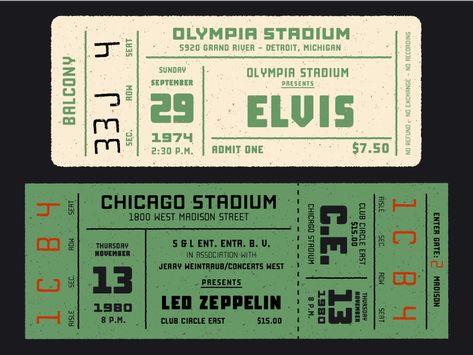 Vintage Ticket, Ticket Design, 카드 디자인, Concert Tickets, E Card, Label Design, Design Inspo, Layout Design, Planner Stickers