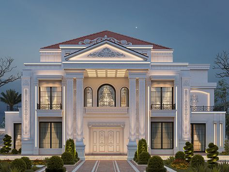 Classic Villa Exterior, Villa Exterior Design, Villa Exterior, House Main Gates Design, 3d Architectural Rendering, Small House Front Design, House Balcony Design, Best Modern House Design, Classic House Exterior