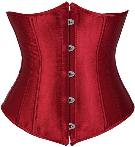 Fashion Corset, Corset Bustier, Underbust Corset, Stage Performance, Waist Cincher, Corsets, Wine Red, Satin, Wine